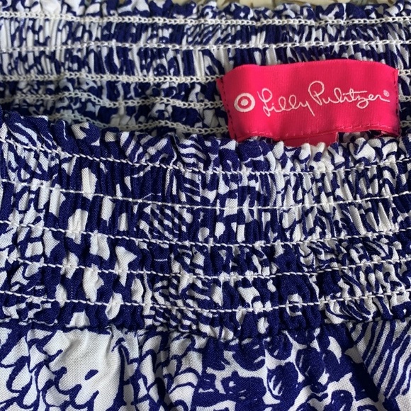 Lilly Pulitzer Blue‎ and White Upstream Fish Print Jumpsuit - Picture 5 of 5